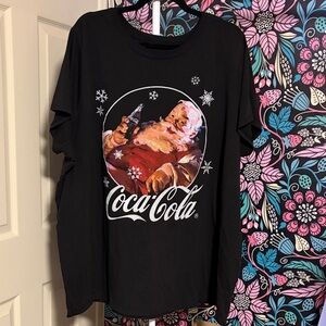 Torrid Black Coca Cola Santa Tee